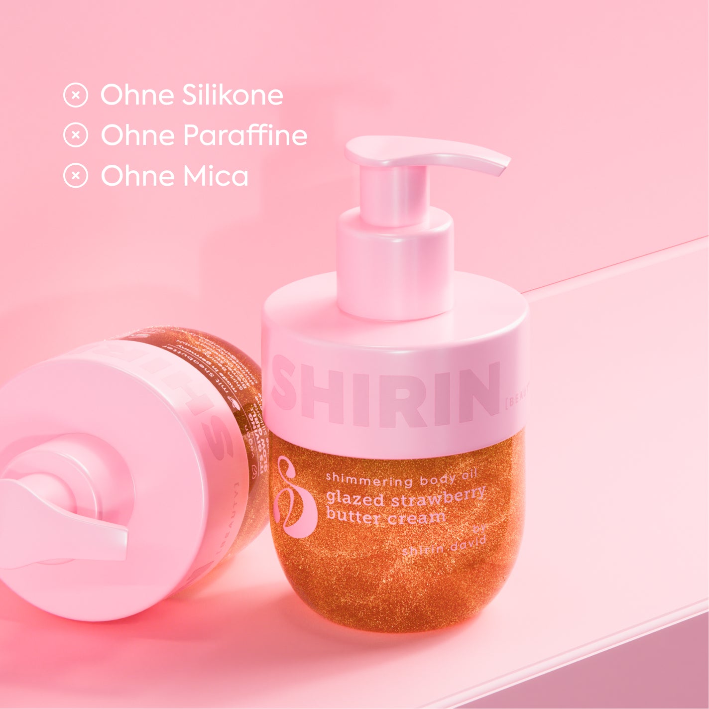 3er Set Shimmering Body Oil Glazed Strawberry Butter Cream
